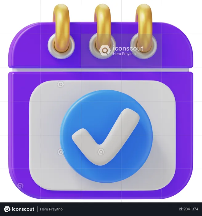 Calendário aprovado  3D Icon