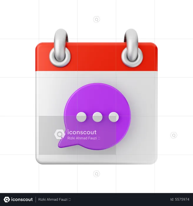 Calendario de chat  3D Icon