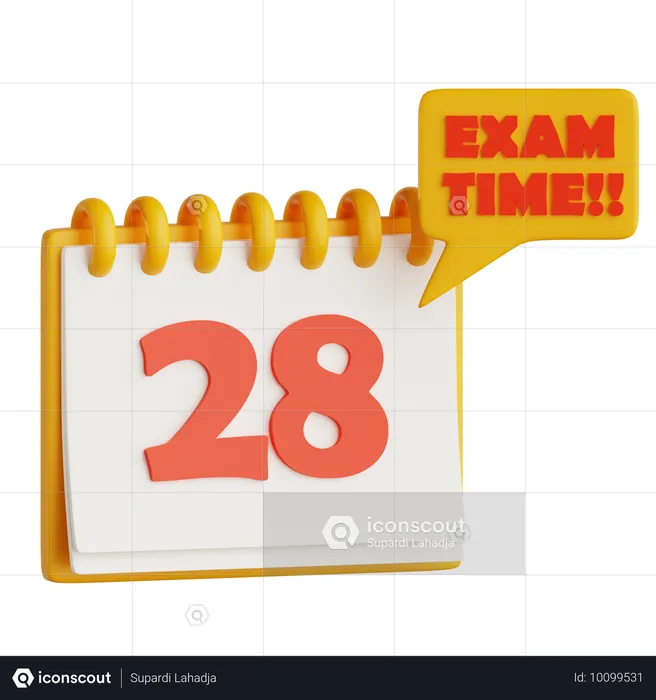 Calendário com lembrete de exame  3D Icon