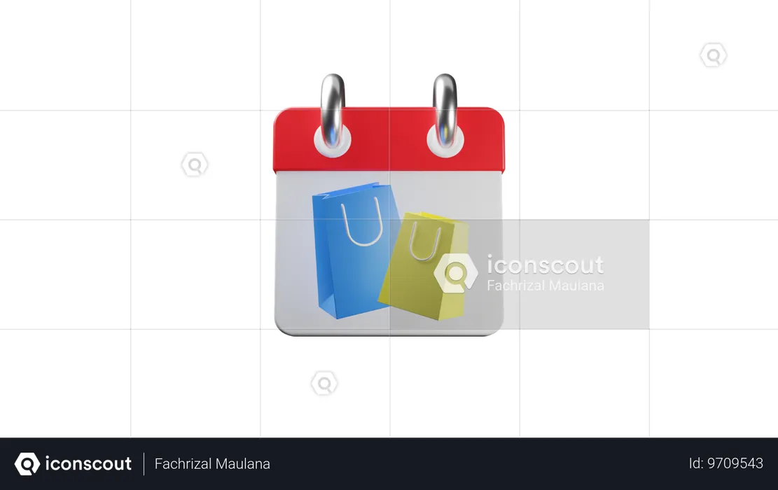 Calendario de compras  3D Icon