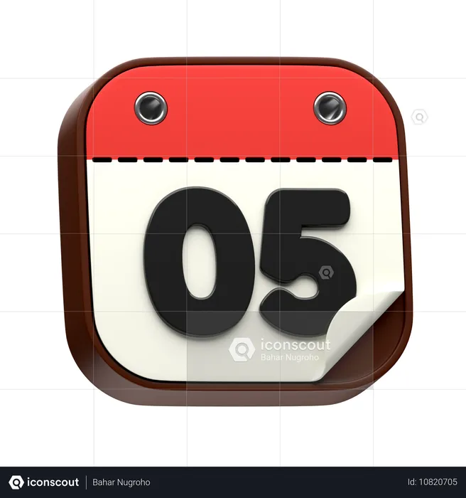 Data do calendário 05  3D Icon