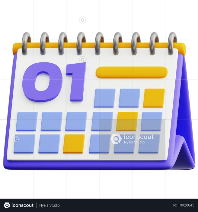 Data do calendário 1  3D Icon