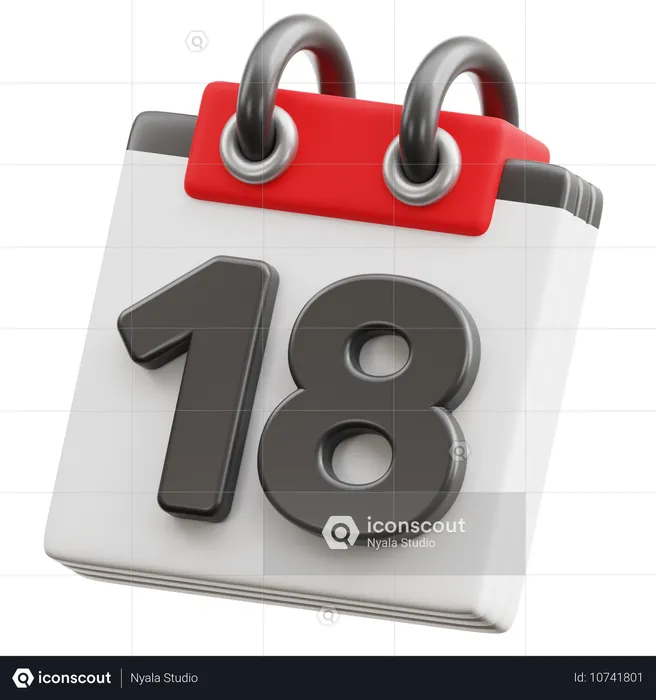 Data do calendário 18  3D Icon