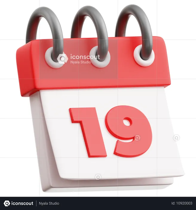 Data do calendário 19  3D Icon