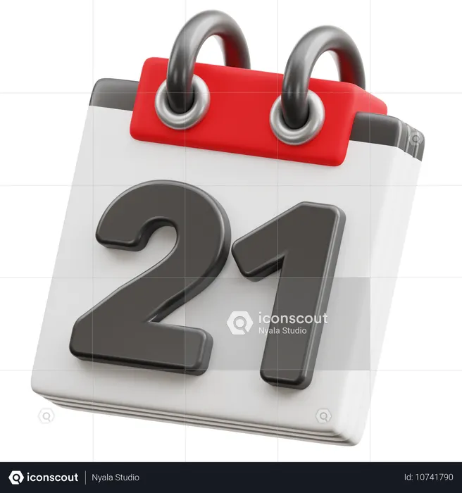 Data do calendário 21  3D Icon