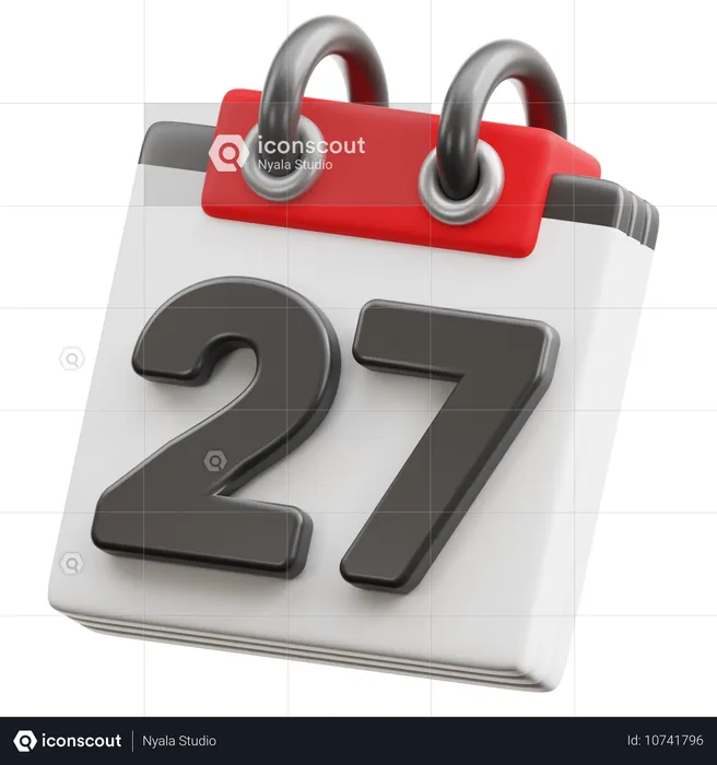 Data do calendário 27  3D Icon