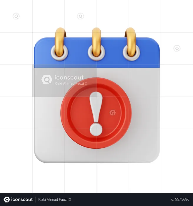 Calendario de advertencia  3D Icon