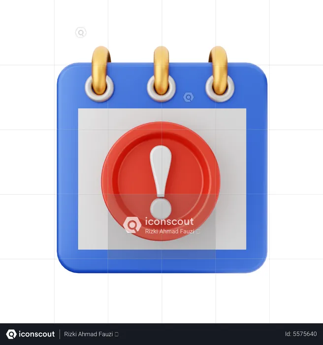 Calendário de alerta  3D Icon