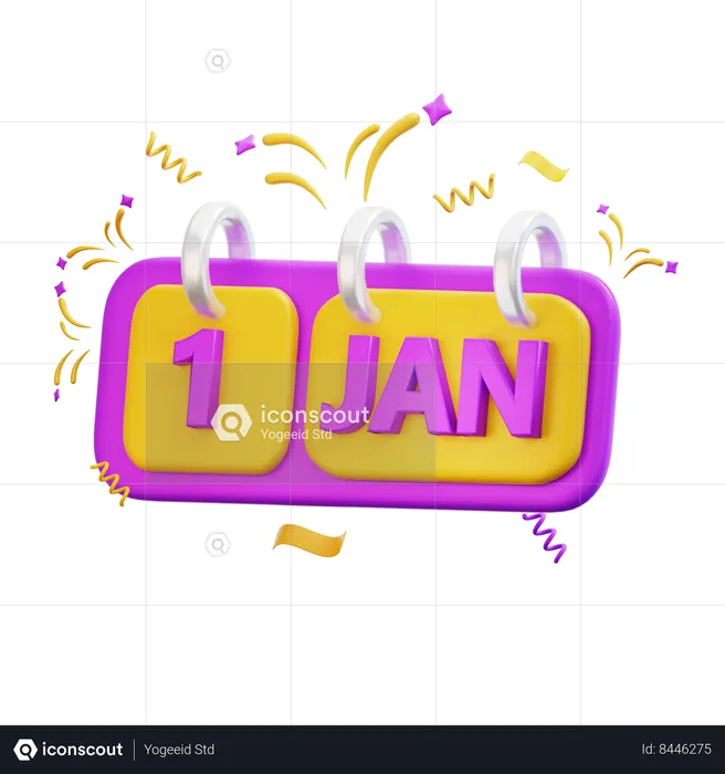 Calendário de ano novo  3D Icon