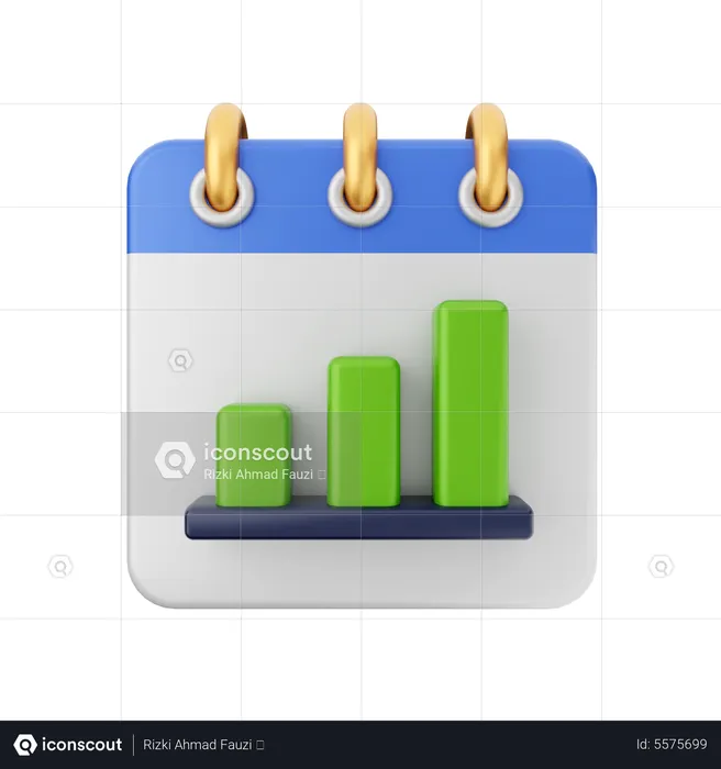 Calendario de gráfico de barras  3D Icon