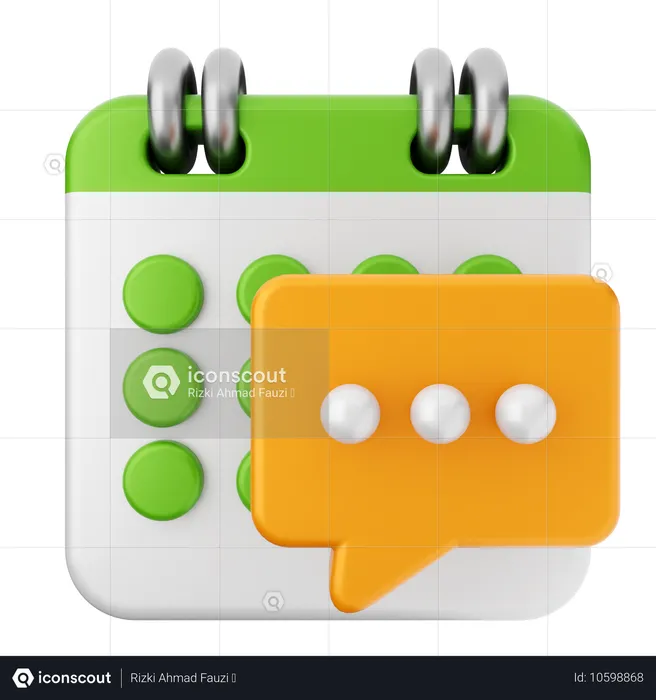 Calendario de chat  3D Icon