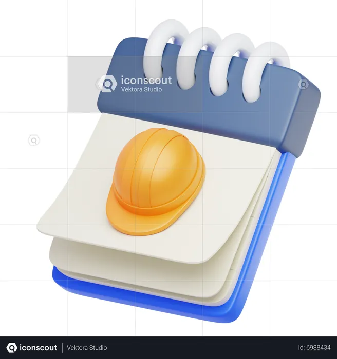 Calendário de construção  3D Icon