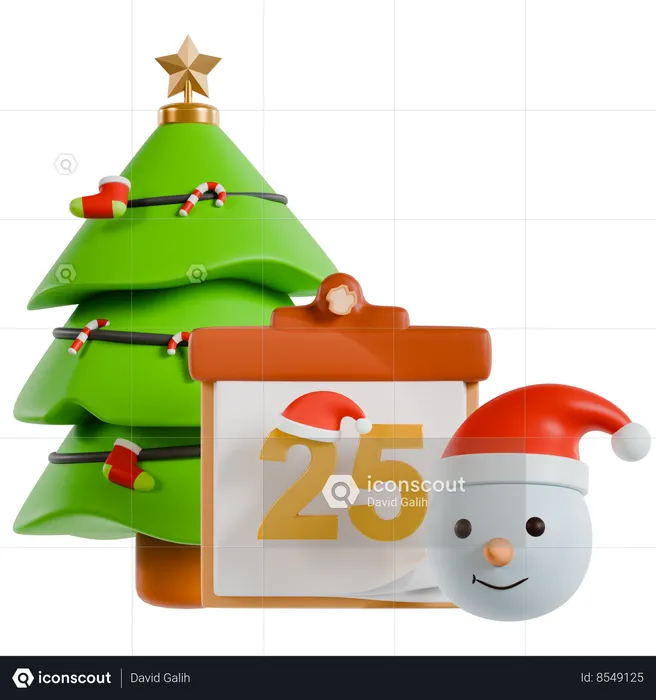 Calendário de contagem regressiva de natal  3D Icon