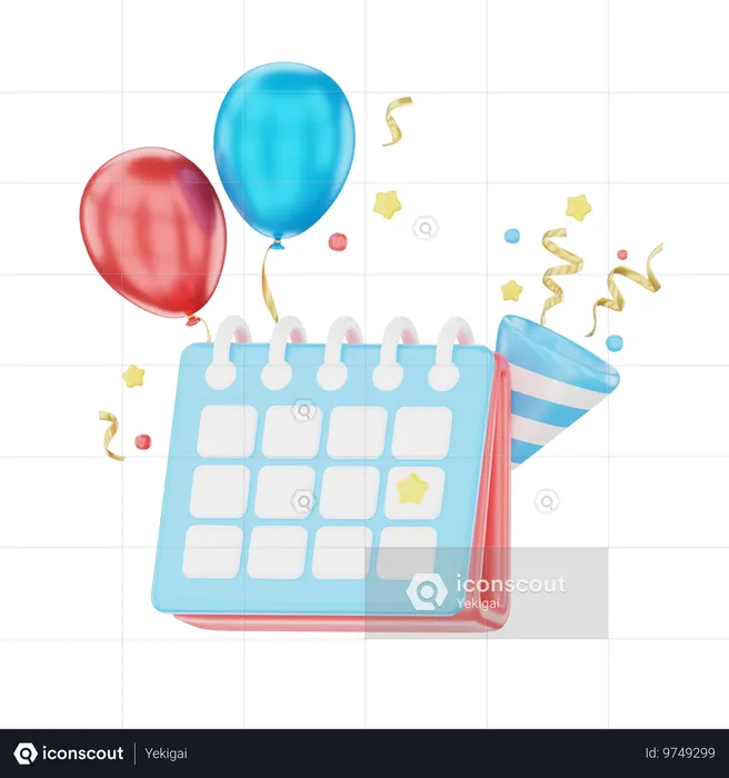 Calendario de cumpleaños  3D Icon