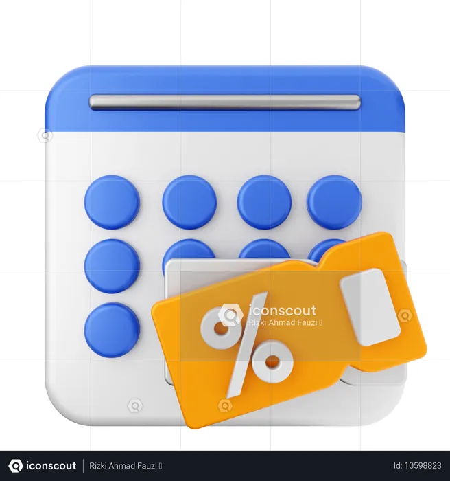 Calendario de descuento  3D Icon