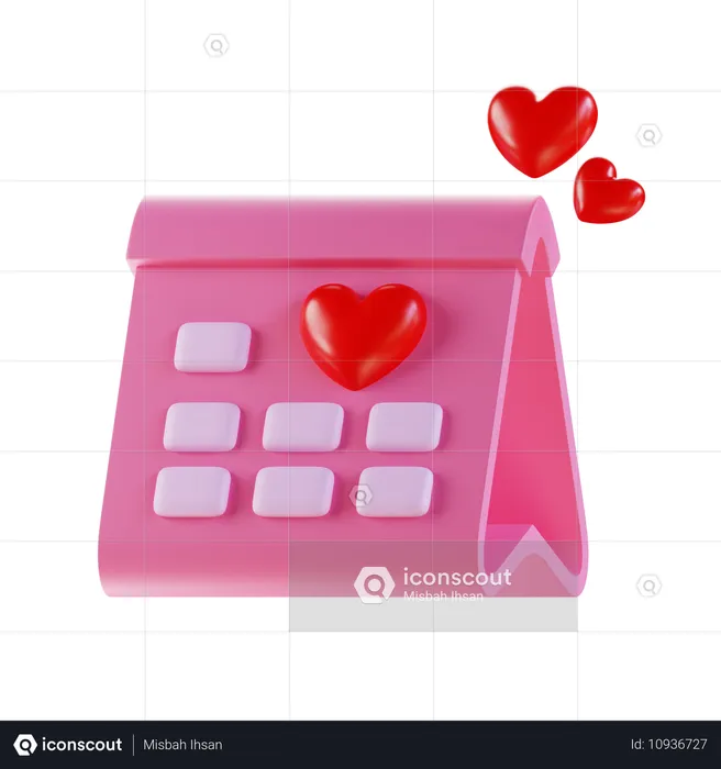 Calendário dos namorados  3D Icon