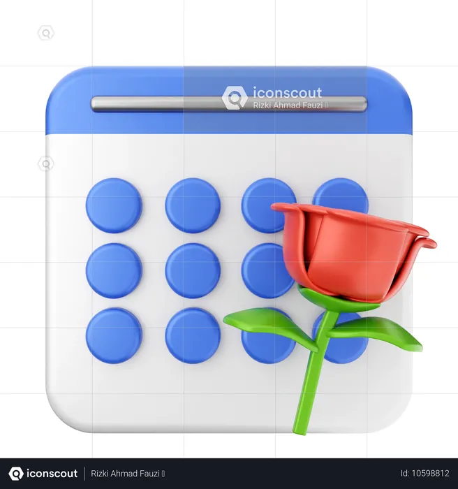 Calendario de flores  3D Icon