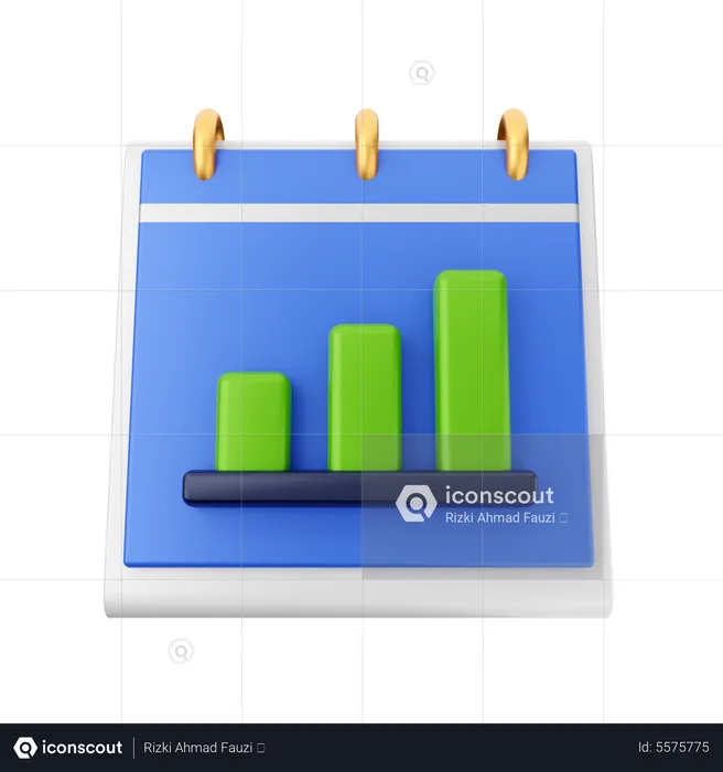 Calendário gráfico de barras  3D Icon