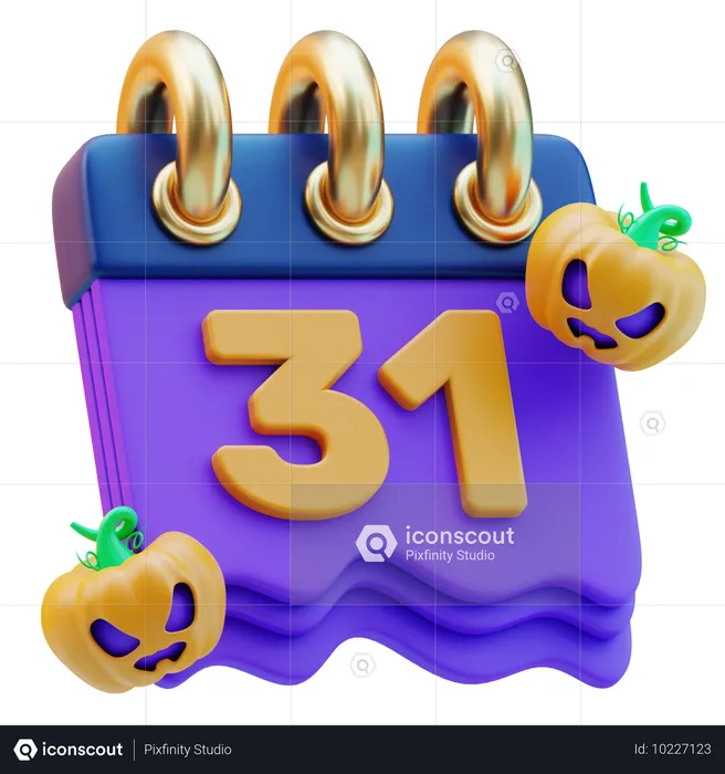 Calendario de Halloween  3D Icon