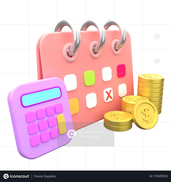 Calendario de inclusion de riqueza  3D Icon