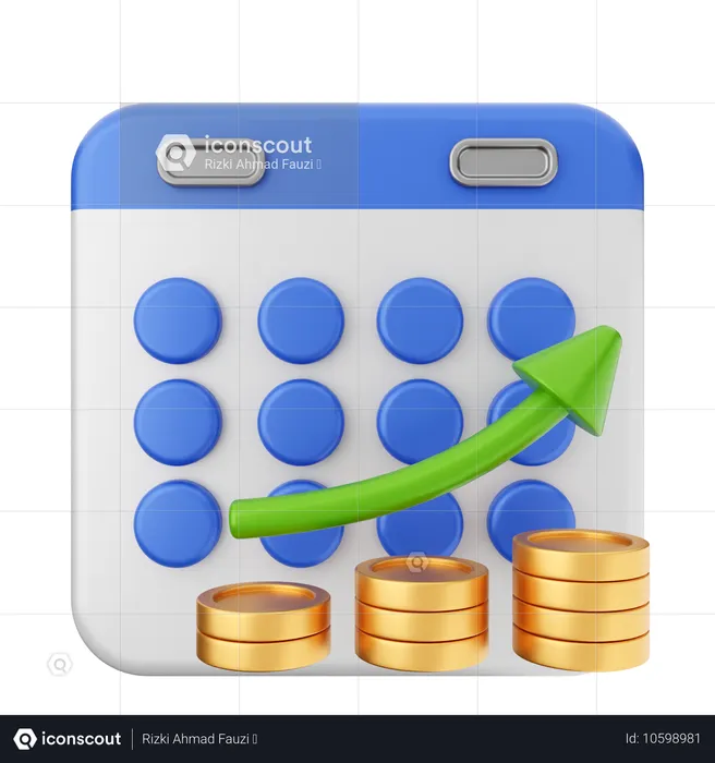 Calendario de inversiones  3D Icon