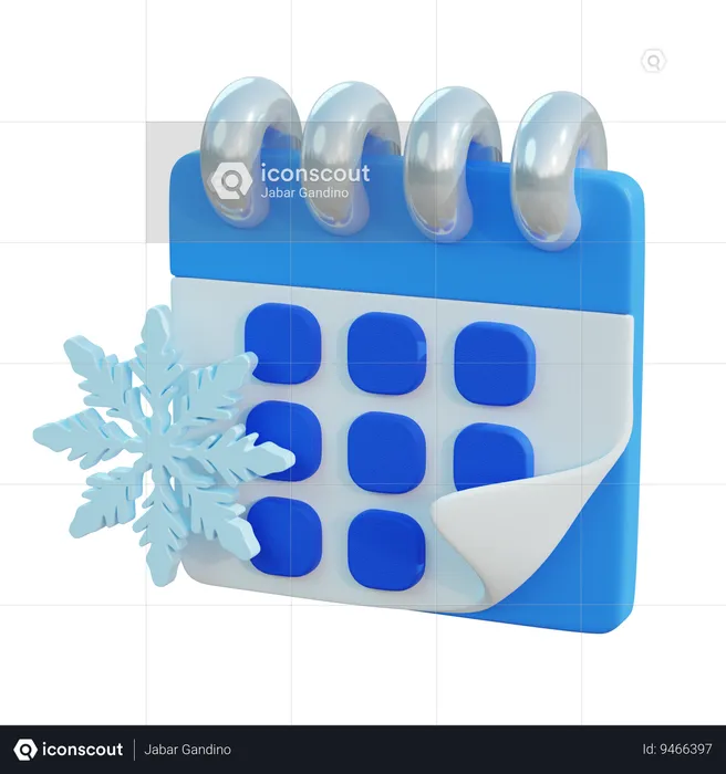 Calendario de invierno  3D Icon