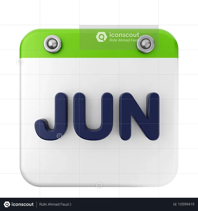 Calendário de junho  3D Icon