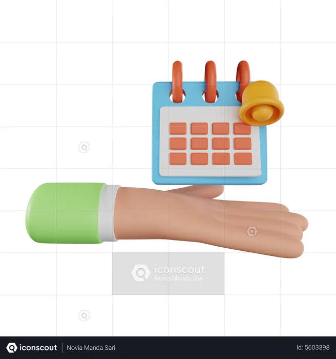 Mão segurando o calendário  3D Icon