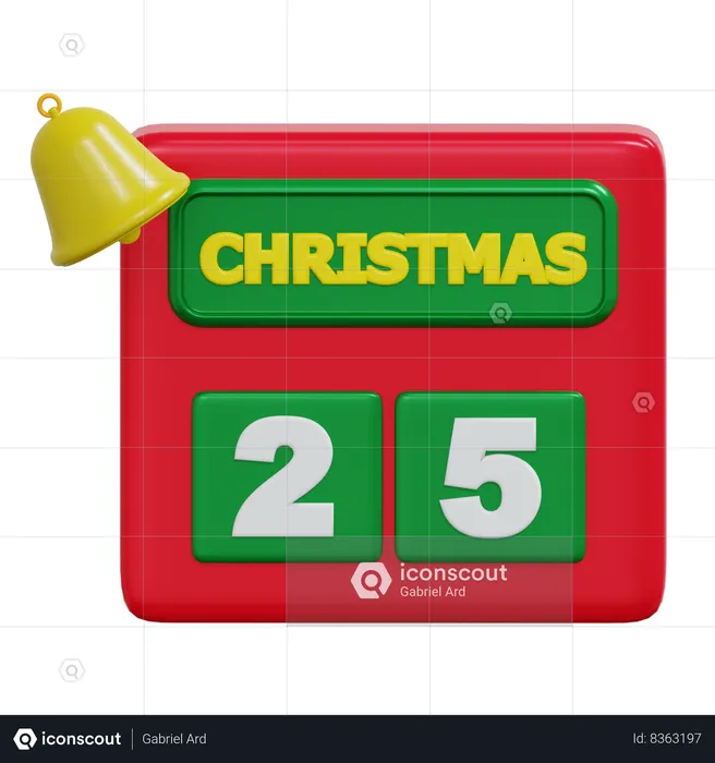 Calendário de natal  3D Icon