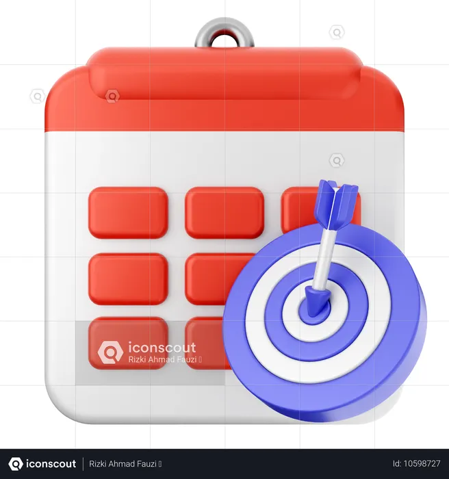 Calendario objetivo  3D Icon