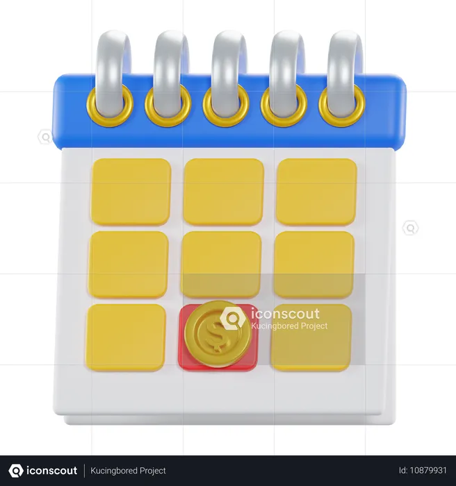 Calendario de pago  3D Icon