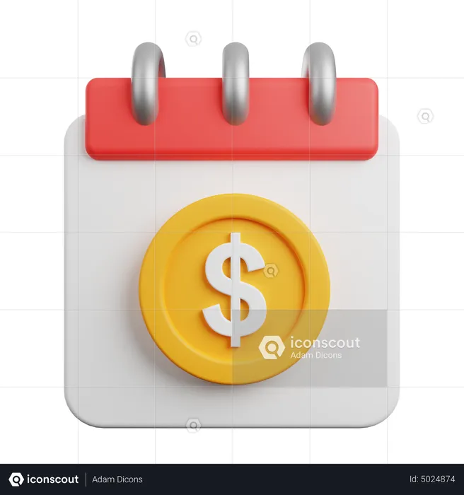 Calendario de pago  3D Icon