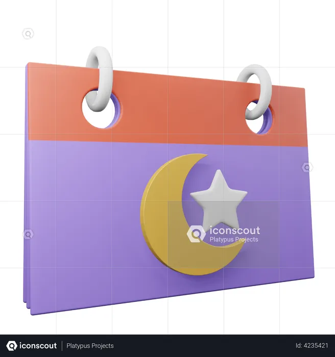 Calendario de Ramadán  3D Illustration