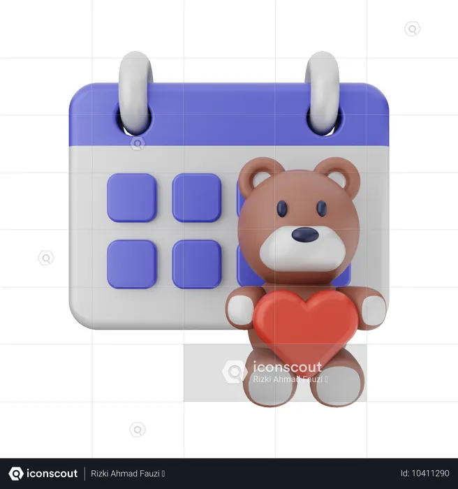 Calendario de san valentin  3D Icon