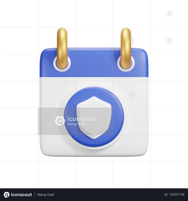 Calendario de seguridad  3D Icon