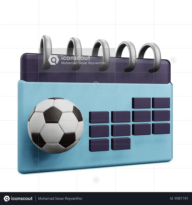 Calendário de torneio de futebol  3D Icon