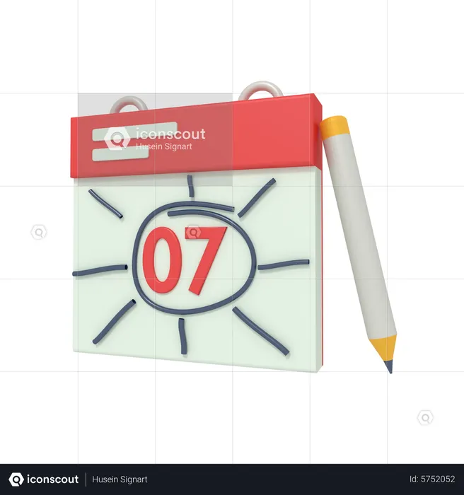 Calendario de vacaciones  3D Icon