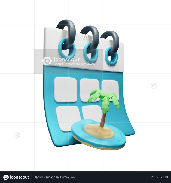 Calendario de vacaciones  3D Icon