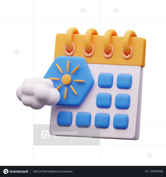 Calendário de verão  3D Icon