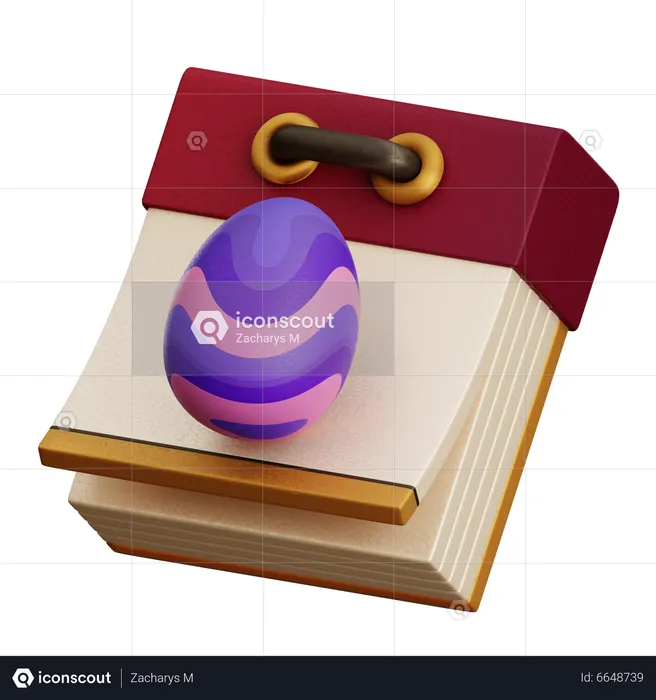 Calendario del día de pascua  3D Icon