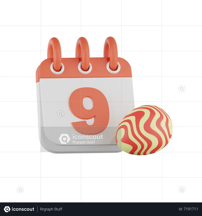 Calendario del día de pascua  3D Icon