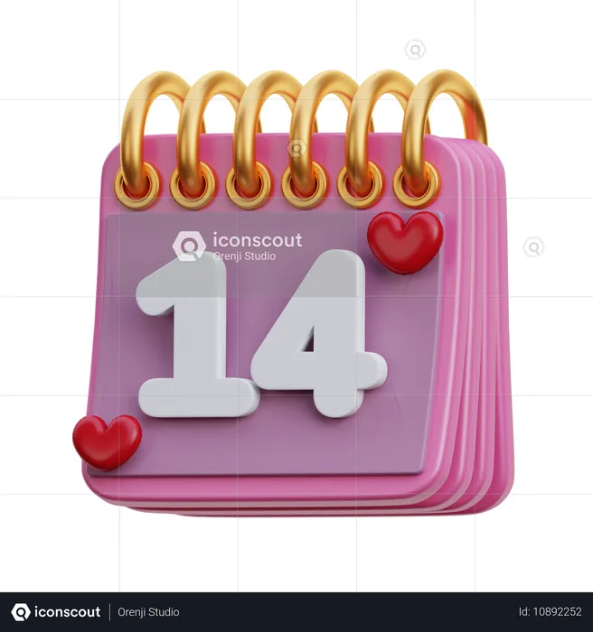 Calendario del día de san valentín  3D Icon