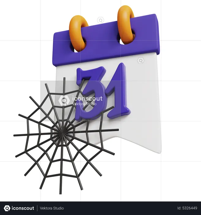 Calendario del día de halloween  3D Icon