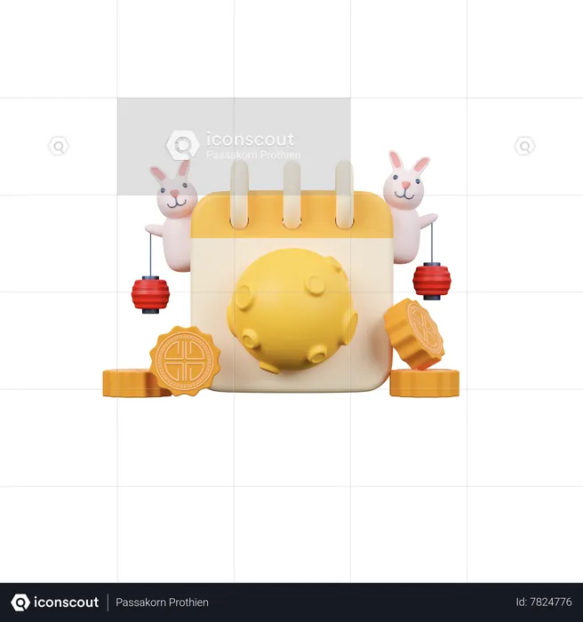 Calendario del festival del medio otoño  3D Icon