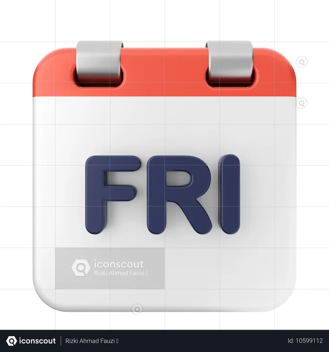 Calendario de viernes  3D Icon