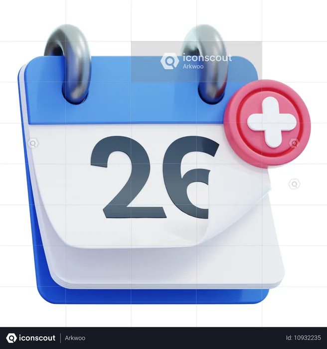 Día 26 del calendario  3D Icon