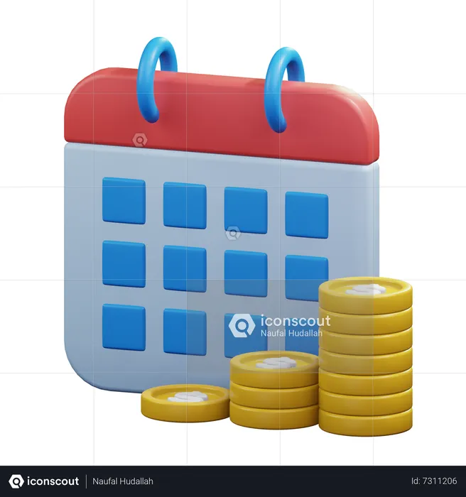 Calendario de dinero  3D Icon