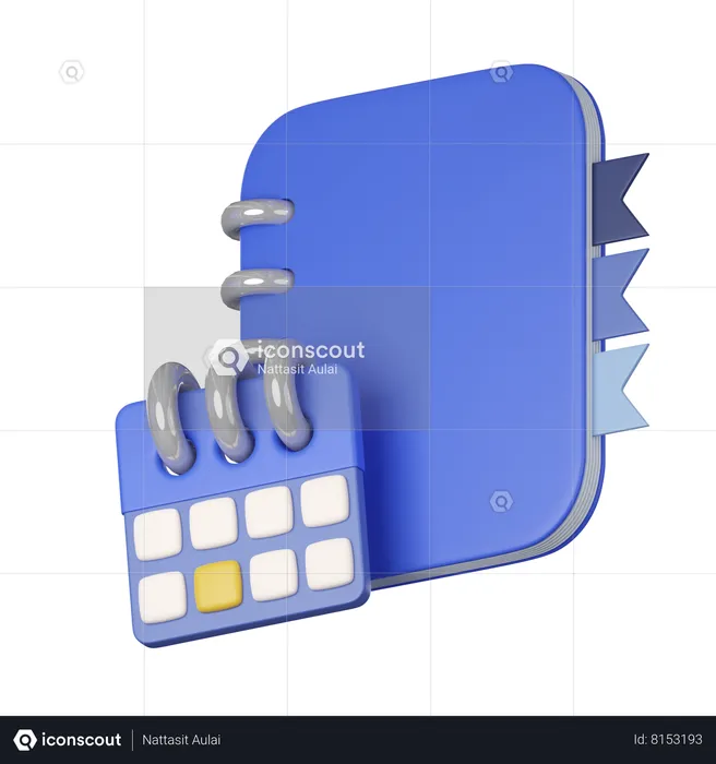 Calendário e caderno  3D Icon