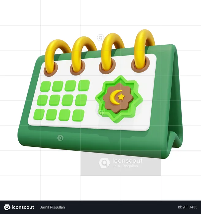 Calendario eid mubarak  3D Icon