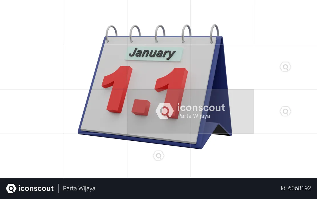 Calendario de enero  3D Icon